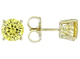 Canary Cubic Zirconia 18k Yellow Gold Over Sterling Silver Earrings 6.00ctw