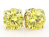 Canary Cubic Zirconia 18k Yellow Gold Over Sterling Silver Earrings 6.00ctw