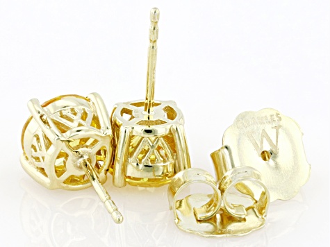 Canary Cubic Zirconia 18k Yellow Gold Over Sterling Silver Earrings 6.00ctw