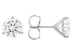 White Cubic Zirconia Rhodium Over Sterling Silver Martini Studs 9.00ctw