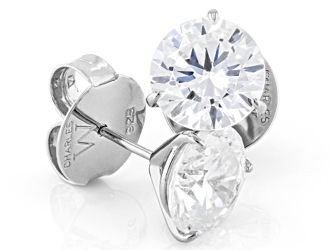 White Cubic Zirconia Rhodium Over Sterling Silver Martini