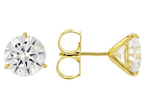 White Cubic Zirconia 18k Yellow Gold Over Sterling Silver Martini Studs 9.00ctw