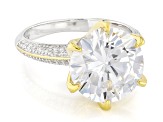 White Cubic Zirconia Rhodium And 18k Yellow Gold Over Sterling Silver Ring 10.55ctw