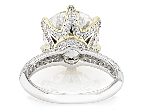 White Cubic Zirconia Rhodium And 18k Yellow Gold Over Sterling Silver Ring 10.55ctw
