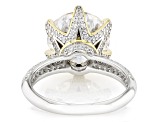 White Cubic Zirconia Rhodium And 18k Yellow Gold Over Sterling Silver Ring 10.55ctw