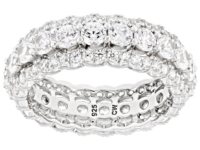 White Cubic Zirconia Rhodium Over Sterling Silver Ring 4.62ctw