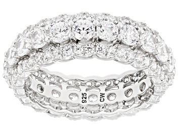 Picture of White Cubic Zirconia Rhodium Over Sterling Silver Ring 4.62ctw