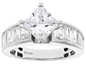 White Cubic Zirconia Rhodium Over Sterling Silver Ring 4.95ctw