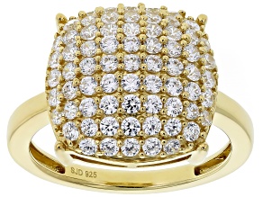 White Cubic Zirconia 18k Yellow Gold Over Sterling Silver Ring 1.53ctw