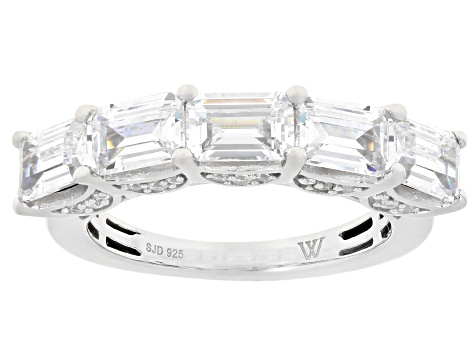 White Cubic Zirconia Rhodium Over Sterling Silver Ring 4.11ctw