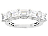 White Cubic Zirconia Rhodium Over Sterling Silver Ring 4.11ctw