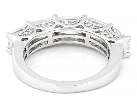 White Cubic Zirconia Rhodium Over Sterling Silver Ring 4.11ctw