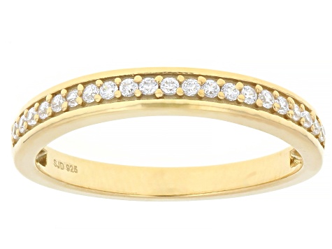 White Cubic Zirconia 18k Yellow Gold Over Sterling Silver Scintillant Cut® Ring Set 6.06ctw