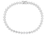 White Cubic Zirconia Rhodium Over Silver Martini Tennis Bracelet 14.00ctw
