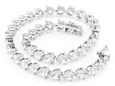 White Cubic Zirconia Rhodium Over Silver Martini Tennis Bracelet 14.00ctw