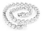 White Cubic Zirconia Rhodium Over Silver Martini Tennis Bracelet 14.00ctw