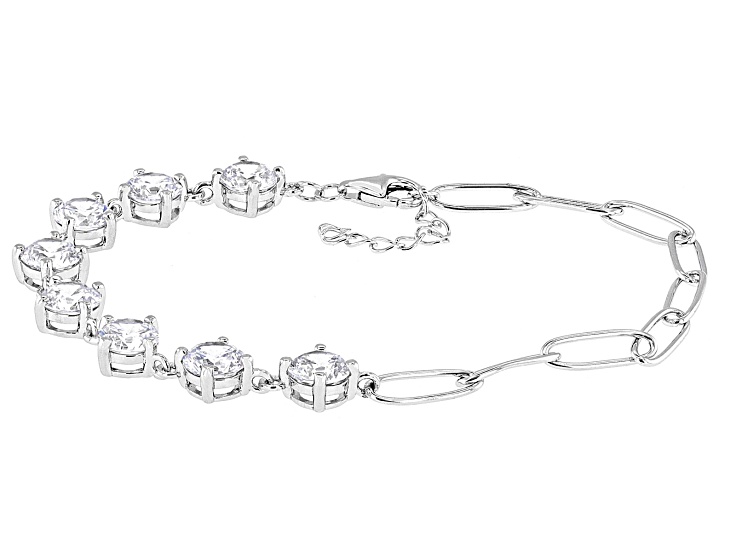 White Cubic Zirconia Rhodium Over Sterling Silver Bracelet 9.60ctw