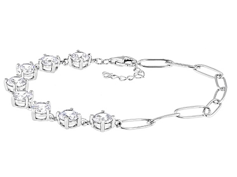 White Cubic Zirconia Rhodium Over Sterling Silver Bracelet 9.60ctw