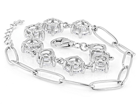 White Cubic Zirconia Rhodium Over Sterling Silver Bracelet 9.60ctw