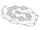 White Cubic Zirconia Rhodium Over Sterling Silver Bracelet 9.60ctw