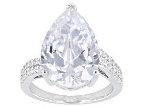 White Cubic Zirconia Rhodium Over Sterling Silver Ring 10.98ctw