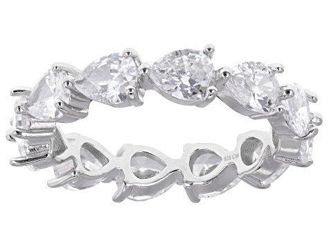 White Cubic Zirconia Rhodium Over Sterling Silver Ring 5.36ctw
