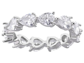 White Cubic Zirconia Rhodium Over Sterling Silver Ring 5.36ctw