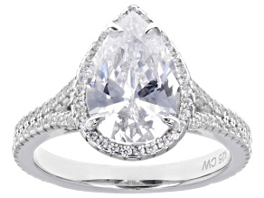 White Cubic Zirconia Rhodium Over Sterling Silver Ring 5.78ctw