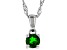 Green Chrome Diopside Rhodium Over Sterling Silver Children's Pendant with Chain .30ct