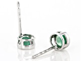 Green Sakota Emerald Rhodium Over 10k White Gold Childrens Stud Earrings .20ctw