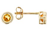 Golden Citrine 10k Yellow Gold Stud Earrings .20ctw