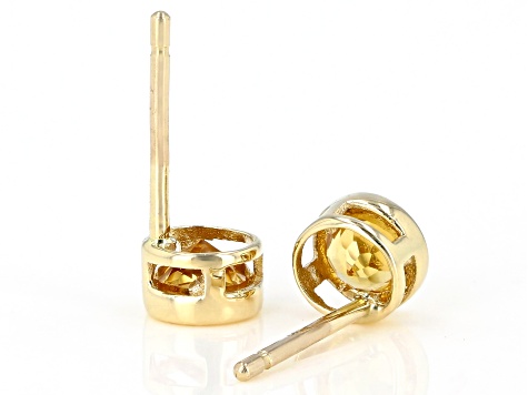 Golden Citrine 10k Yellow Gold Stud Earrings .20ctw