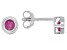 Red Ruby Rhodium Over 10k White Gold Childrens  Earrings .30ctw