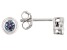 Teal Lab Created Alexandrite Rhodium Over 10k White Gold Childrens Stud Earrings .34ctw