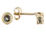Blue Lab Created Alexandrite 10k Yellow Gold Childrens Stud Earrings .23ctw