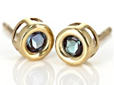 Teal Lab Created Alexandrite 10k Yellow Gold Stud Earrings .23ctw
