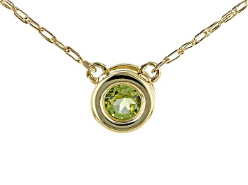 Picture of Green Peridot 10k Yellow Gold Necklace .11ct