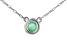 Green Sakota Emerald Solitaire Rhodium Over 10k White Gold Child's Necklace  .10ct