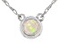 Multi Color Ethiopian Opal Rhodium Over 10k White Gold Necklace .07ct