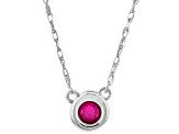 Red Mahaleo® Ruby Rhodium Over 10k White Gold Child's Necklace .11ct