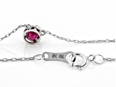Red Mahaleo® Ruby Rhodium Over 10k White Gold Child's Necklace .11ct