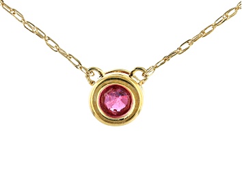 Picture of Red Ruby 10k Yellow Gold Childrens Necklace .11ct
