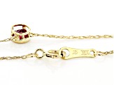 Red Ruby 10k Yellow Gold Child's Necklace .11ct