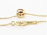 Red Garnet 10k Yellow Gold Childrens Necklace .13ct