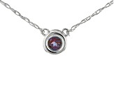 Teal Lab Created Alexandrite Rhodium Over 10k White Gold Child's Necklace