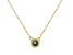 Teal Lab Created Alexandrite 10k Yellow Gold Child's Necklace .17ct