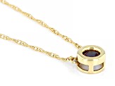 Blue Lab Created Alexandrite 10k Yellow Gold Childrens Necklace .17ct