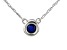 Blue Sapphire Rhodium Over 10k White Gold Childrens Necklace .10ct