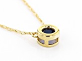 Blue Sapphire 10k Yellow Gold Child's Necklace .10ct