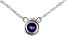 Purple African Amethyst Rhodium Over 10k White Gold Child's Necklace .10ct